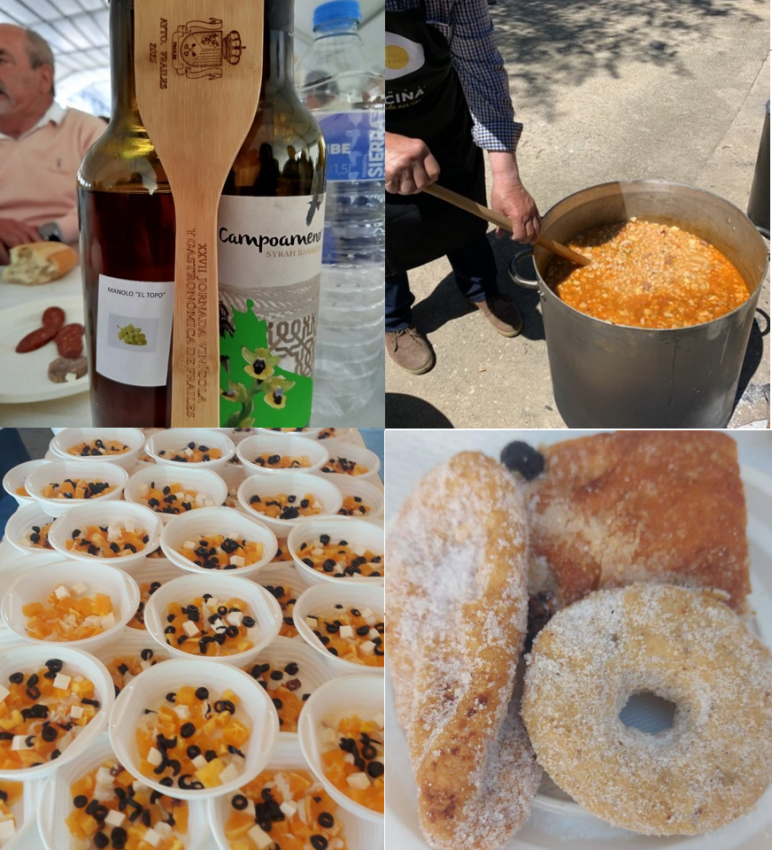 Platos típicos de la Jornada Vinícola de Frailes